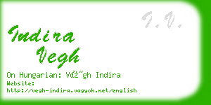 indira vegh business card